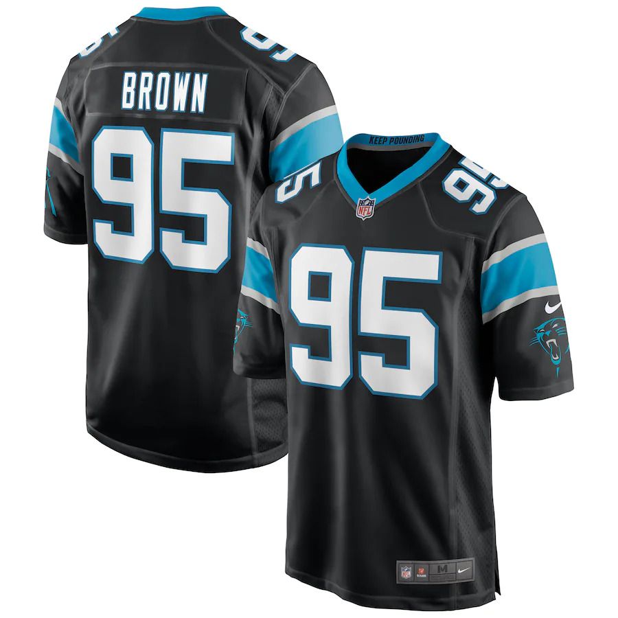 Men Carolina Panthers #95 Derrick Brown Nike Black Game NFL Jersey->carolina panthers->NFL Jersey